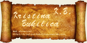 Kristina Bukilica vizit kartica